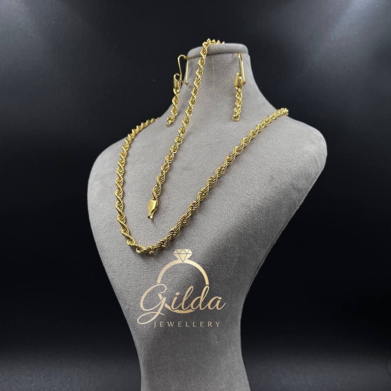 سرویس طلا زرد طنابی